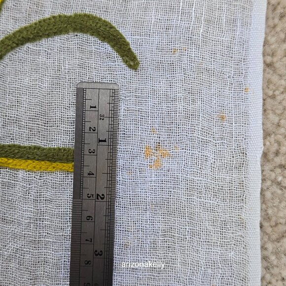 Tolani Linen Scarf Embroidered With Whimsical Animals and Plants - Picture 6 of 11